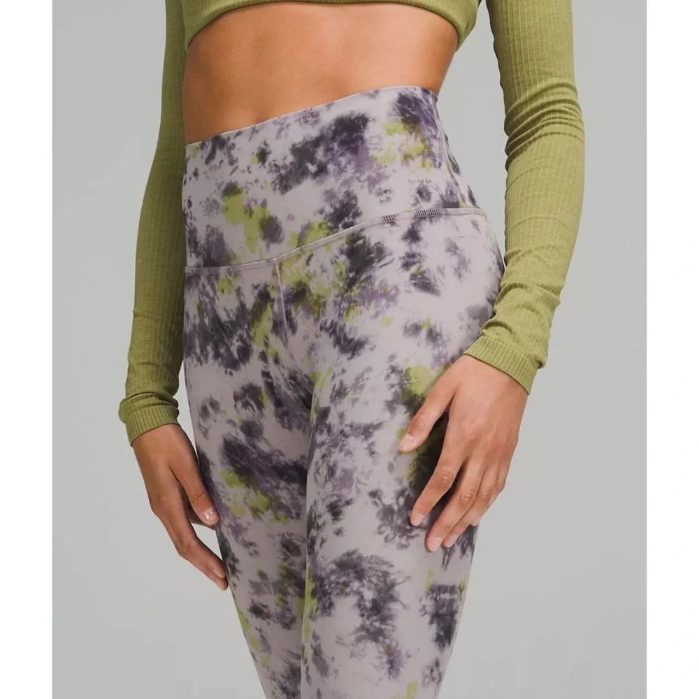 Lululemon Align Legging High Rise 28” Size 14 NWT Radial Tie Dye Mauve Gray - Picture 2 of 13